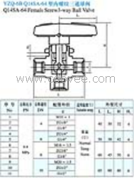 YZQ-6B Q14SA-64型内螺纹三通球阀