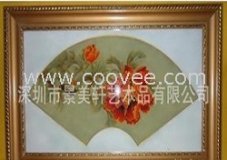 供应景泰蓝工艺画--扇面牡丹