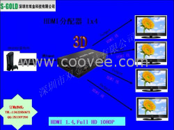 1.4版HDMI分配器1分4