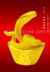 新年送礼 送绒沙金聚宝盆
