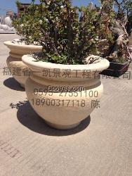 砂岩花钵 艺术花钵 环保石材花钵