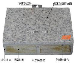 外墙保温装饰一体板超薄白锈石饰面